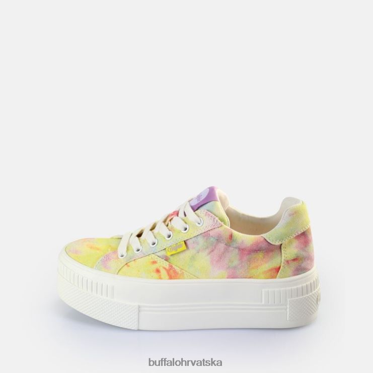 tie-dye koraljna/zelena Buffalo uparene tenisice niske veganske |tenisice TDD6T115