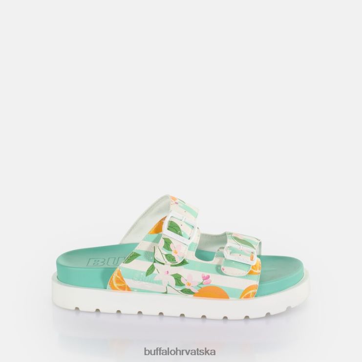 zelena/narančasta Buffalo eve sol platform slide vegan |slajdova TDD6T291